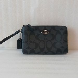Coach double zip wallet wristlet